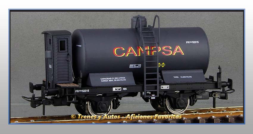 Vagón cisterna unificada con garita "Campsa" - Renfe