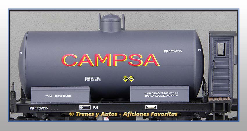 Vagón cisterna unificada con garita "Campsa" - Renfe