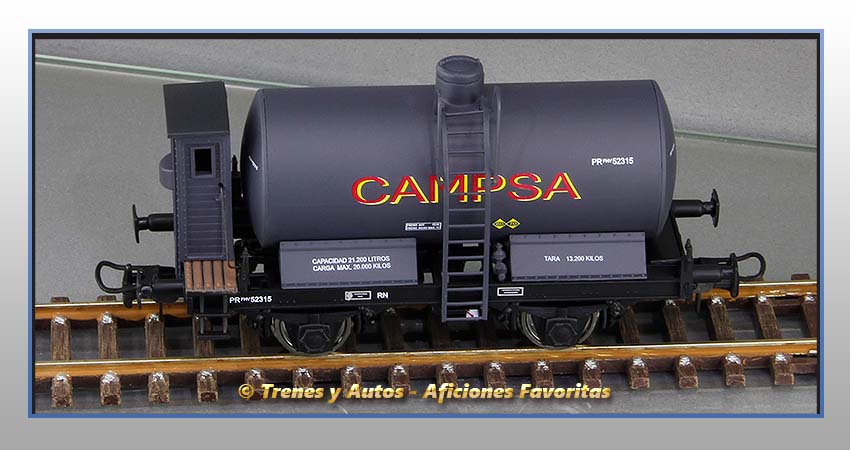 Vagón cisterna unificada con garita "Campsa" - Renfe