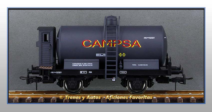 Vagón cisterna unificada con garita "Campsa" - Renfe