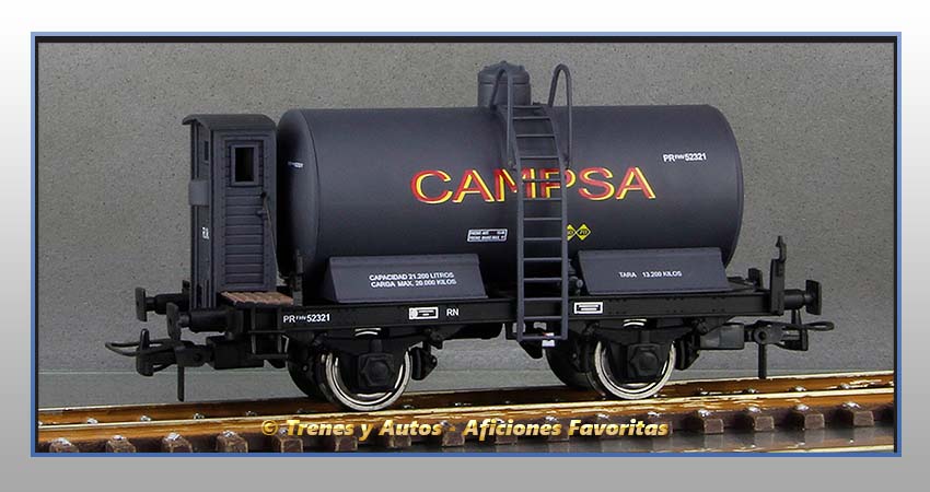 Vagón cisterna unificada con garita "Campsa" - Renfe