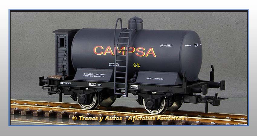 Vagón cisterna unificada con garita "Campsa" - Renfe