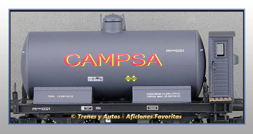 Vagón cisterna unificada con garita "Campsa" - Renfe