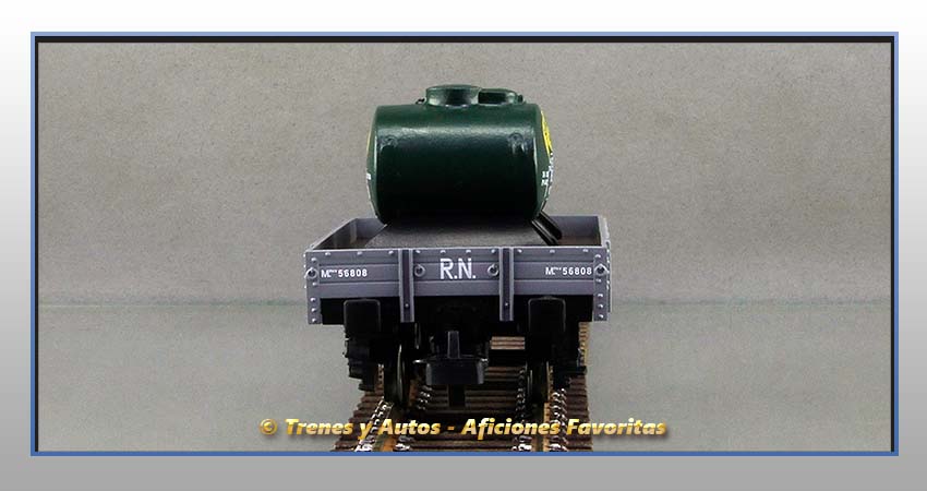 Vagones plataforma balconcillo/garita depósitos líquidos "TE803-804"-Renfe