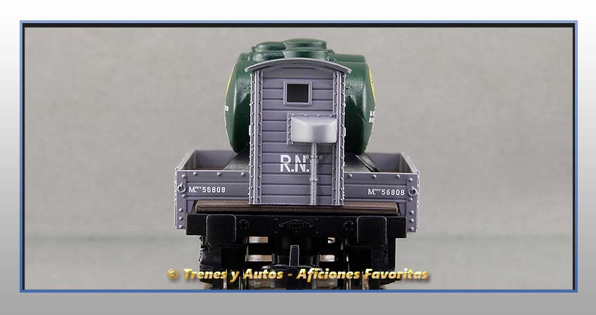 Vagones plataforma balconcillo/garita depósitos líquidos "TE803-804"-Renfe