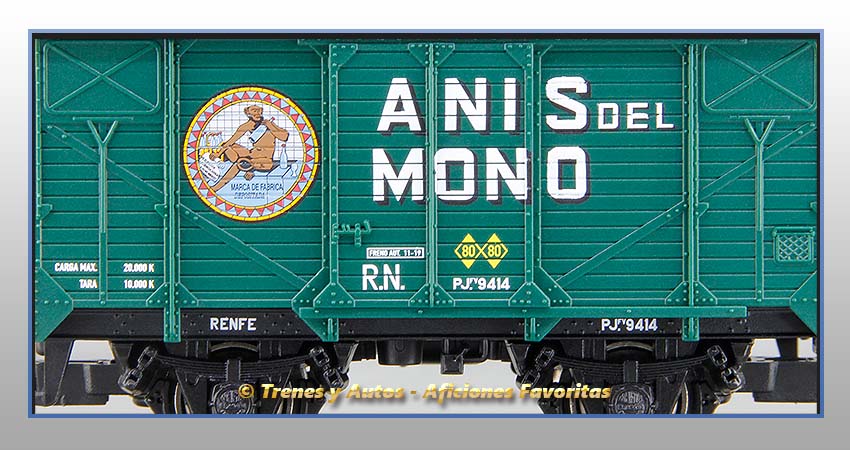 Vagón cerrado unificado Tipo J "Anís del Mono" - Renfe