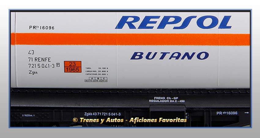 Vagones cisterna gases licuados Zgkk "Repsol-Butano" - Renfe