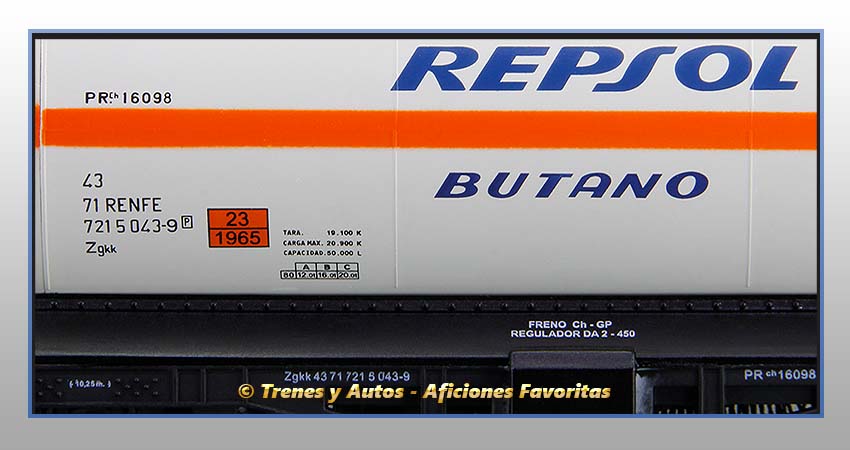 Vagones cisterna gases licuados Zgkk "Repsol-Butano" - Renfe