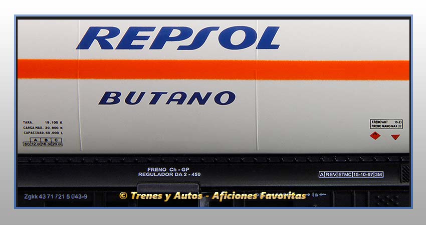Vagones cisterna gases licuados Zgkk "Repsol-Butano" - Renfe