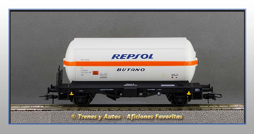 Vagón cisterna gases licuados Tipo PR Zgkk "Repsol-Butano" - Renfe