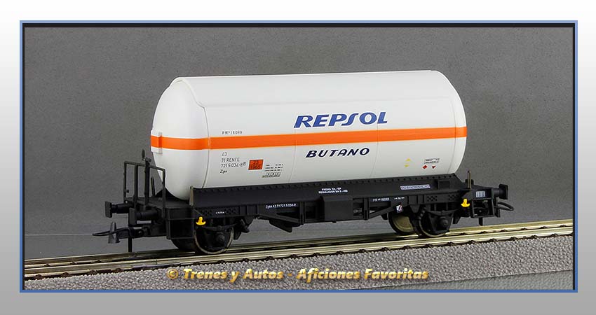 Vagón cisterna gases licuados Tipo PR Zgkk "Repsol-Butano" - Renfe