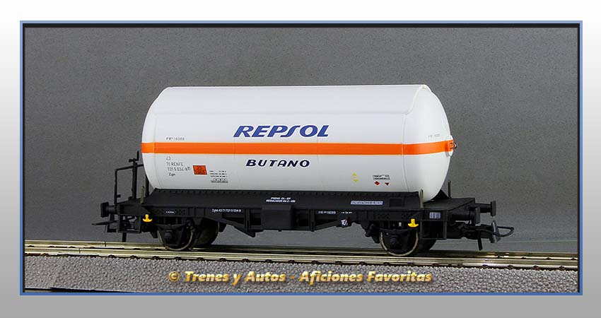 Vagón cisterna gases licuados Tipo PR Zgkk "Repsol-Butano" - Renfe