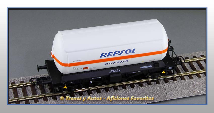 Vagón cisterna gases licuados Tipo PR Zgkk "Repsol-Butano" - Renfe