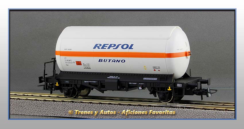 Vagón cisterna gases licuados Tipo PR Zgkk "Repsol-Butano" - Renfe
