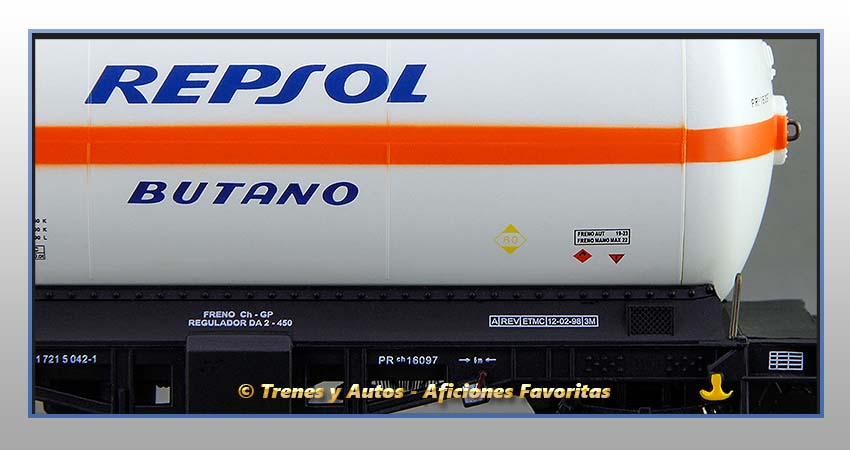 Vagón cisterna gases licuados Tipo PR Zgkk "Repsol-Butano" - Renfe