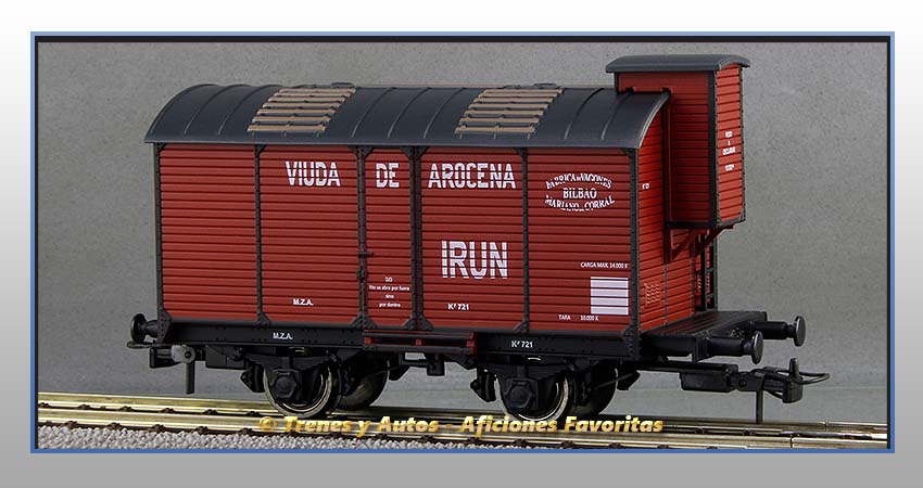 Vagón foudre transporte vino con garita "Viuda de Arocena" - M.Z.A.
