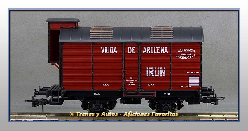 Vagón foudre transporte vino con garita "Viuda de Arocena" - M.Z.A.