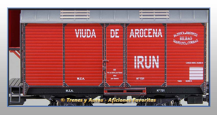 Vagón foudre transporte vino con garita "Viuda de Arocena" - M.Z.A.