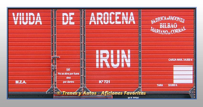Vagón foudre transporte vino con garita "Viuda de Arocena" - M.Z.A.