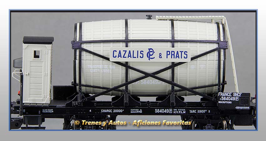 Vagón foudre con garita "Cazali & Prats" - SNCF