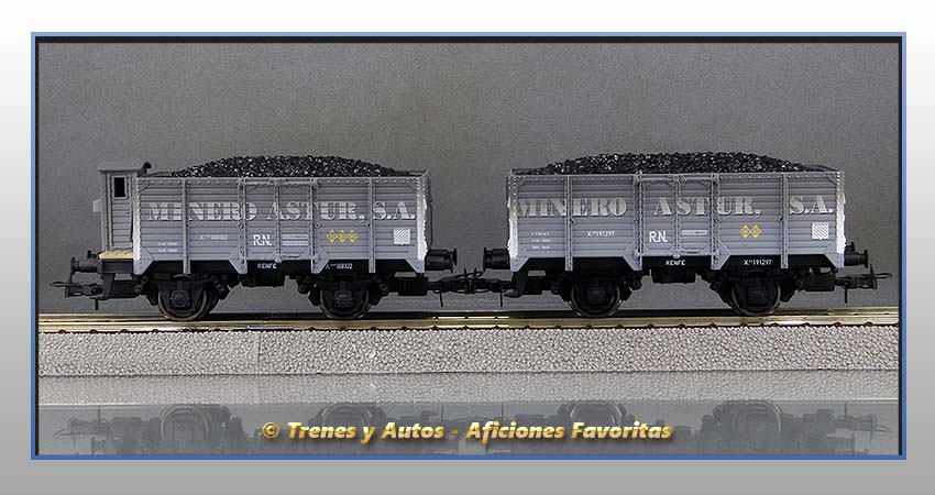 Vagones borde alto con/sin garita Serie X "Minero Astur S.A." - Renfe