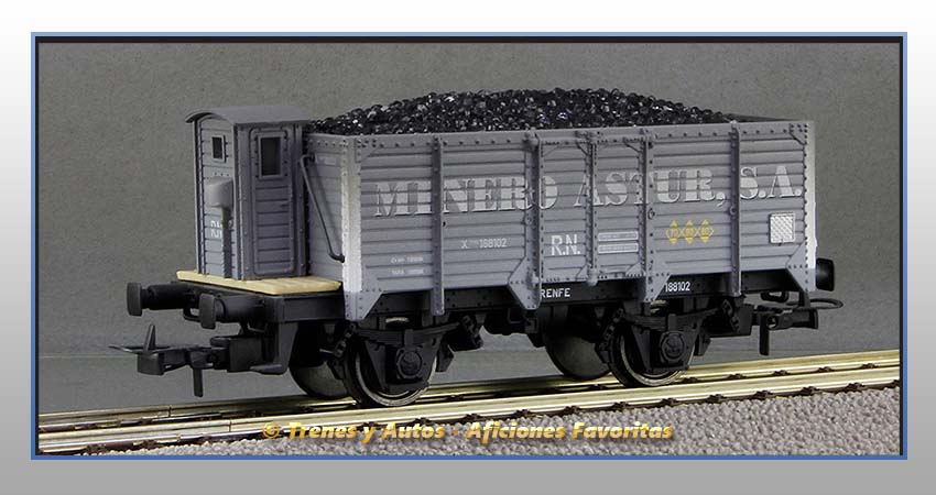 Vagones borde alto con/sin garita Serie X "Minero Astur S.A." - Renfe
