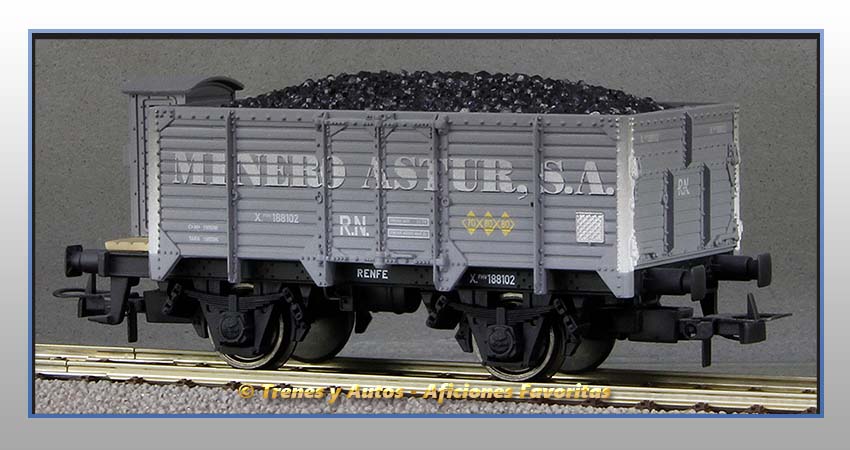 Vagones borde alto con/sin garita Serie X "Minero Astur S.A." - Renfe