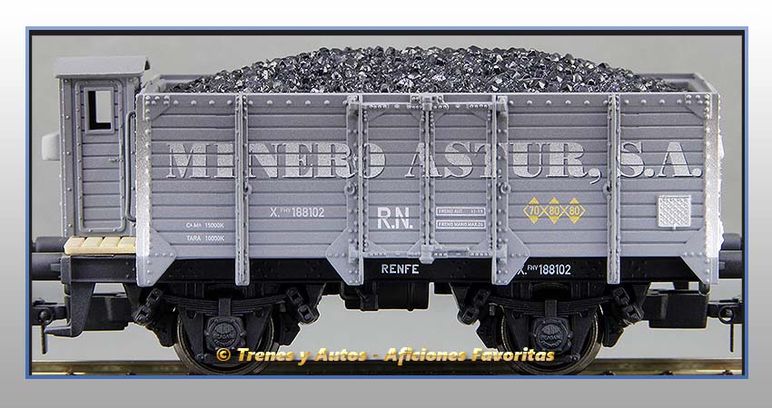 Vagones borde alto con/sin garita Serie X "Minero Astur S.A." - Renfe
