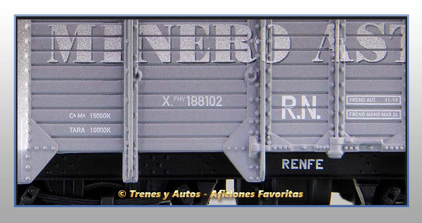 Vagones borde alto con/sin garita Serie X "Minero Astur S.A." - Renfe