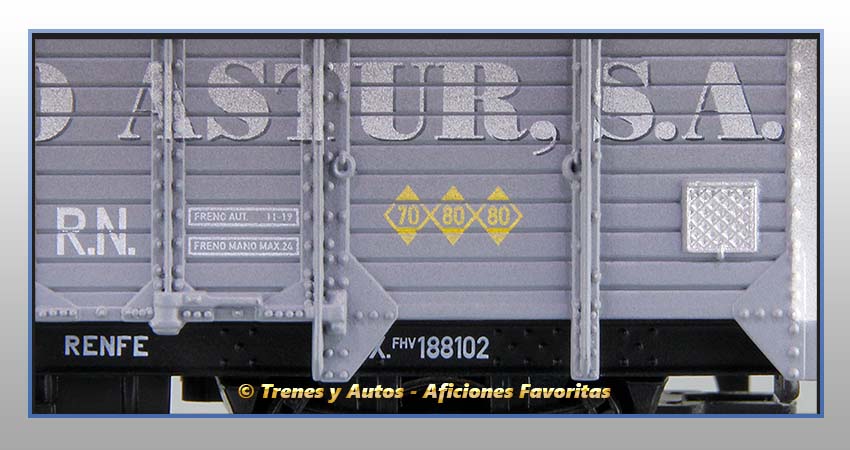 Vagones borde alto con/sin garita Serie X "Minero Astur S.A." - Renfe