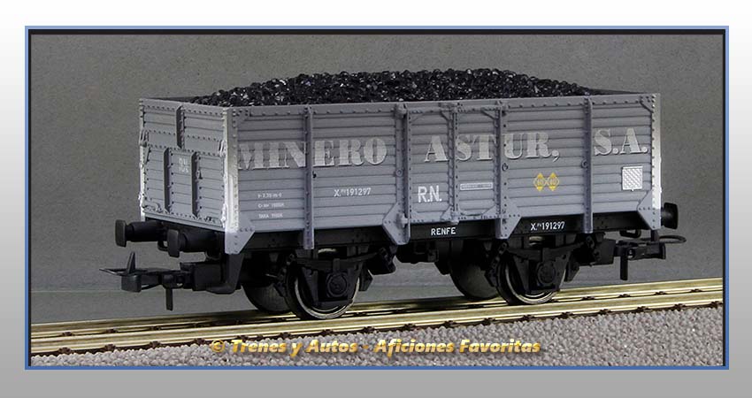 Vagones borde alto con/sin garita Serie X "Minero Astur S.A." - Renfe