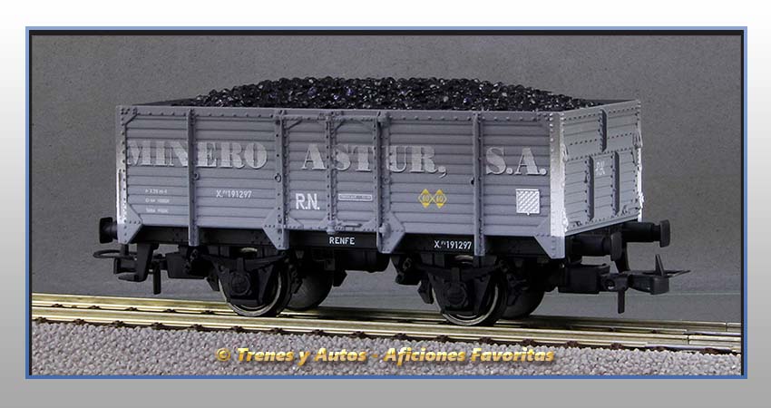 Vagones borde alto con/sin garita Serie X "Minero Astur S.A." - Renfe