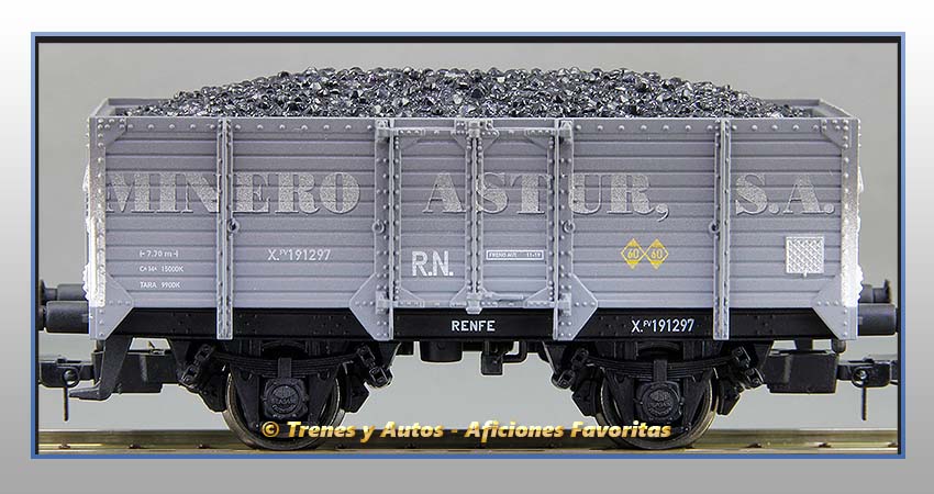 Vagones borde alto con/sin garita Serie X "Minero Astur S.A." - Renfe