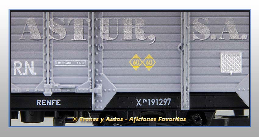Vagones borde alto con/sin garita Serie X "Minero Astur S.A." - Renfe