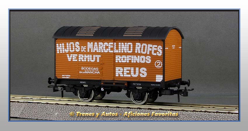 Vagón transporte vino foudre "Vermut Rofinos" - Renfe