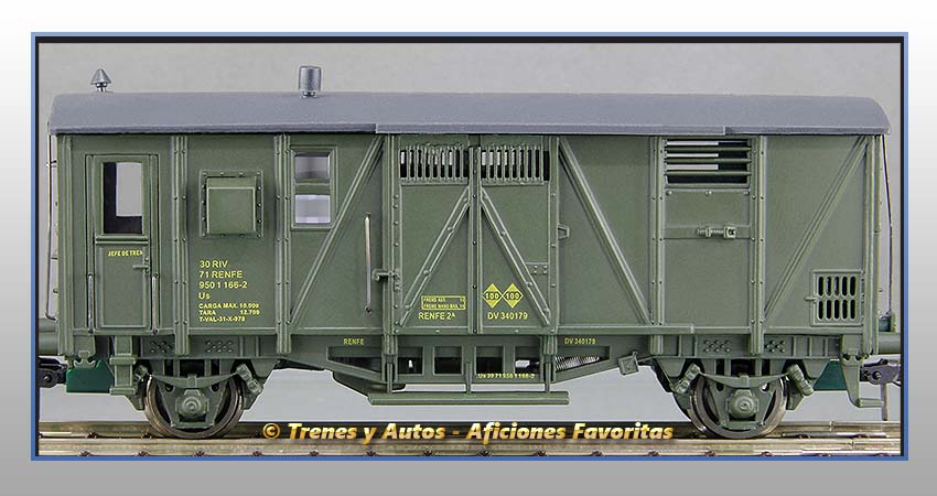 Furgón equipajes Tipo DV con departamento Jefe de tren - Renfe