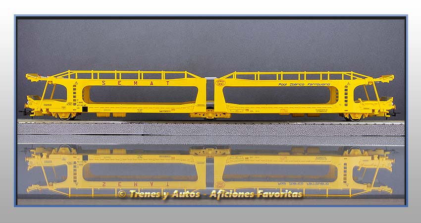 Vagón plataforma articulada Tipo Laeks "Semat Pool Ibérico" - Renfe