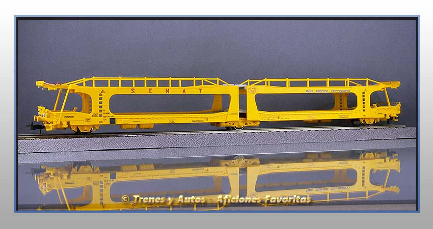 Vagón plataforma articulada Tipo Laeks "Semat Pool Ibérico" - Renfe