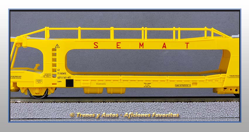 Vagón plataforma articulada Tipo Laeks "Semat Pool Ibérico" - Renfe