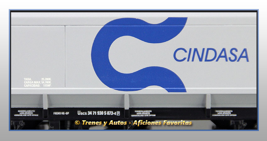 Vagón tolva cereales Tipo Uacs "Cindasa" - Renfe