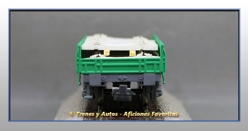 Vagón plataforma transporte traviesas Tipo 30000 - Renfe