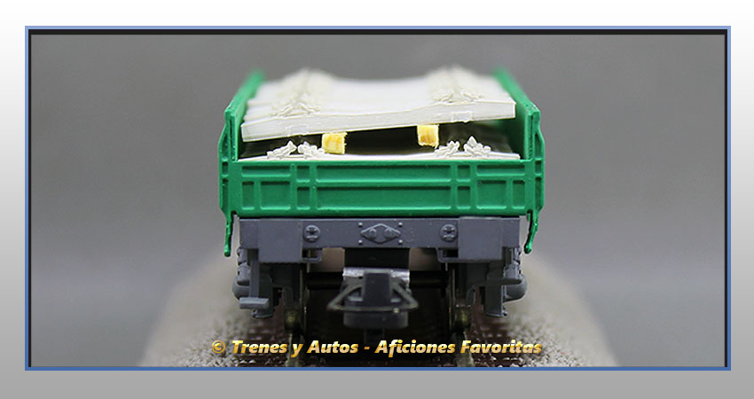 Vagón plataforma transporte traviesas Tipo 30000 - Renfe