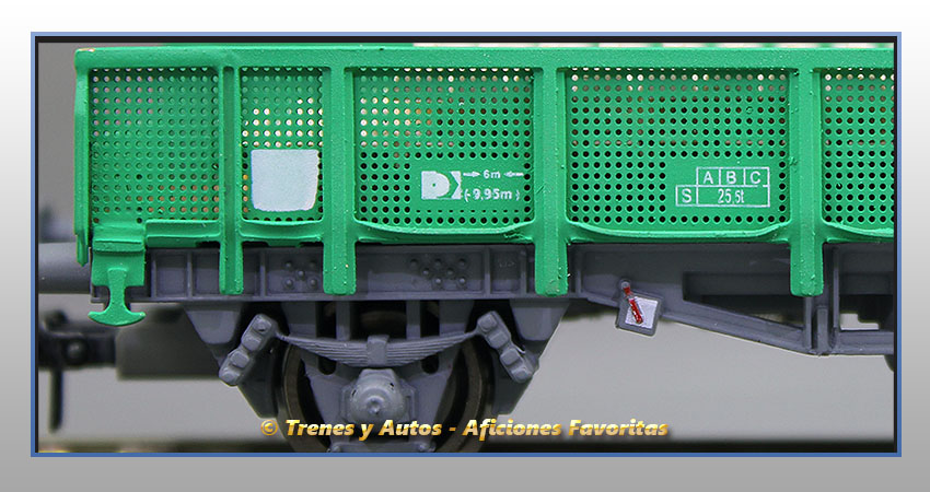 Vagón plataforma transporte traviesas Tipo 30000 - Renfe