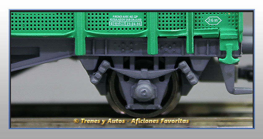 Vagón plataforma transporte traviesas Tipo 30000 - Renfe