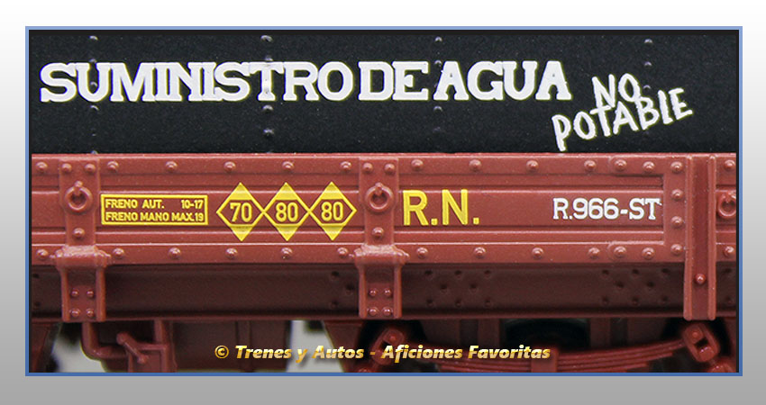 Vagón plataforma unificado con aljibe R.966-ST - Renfe
