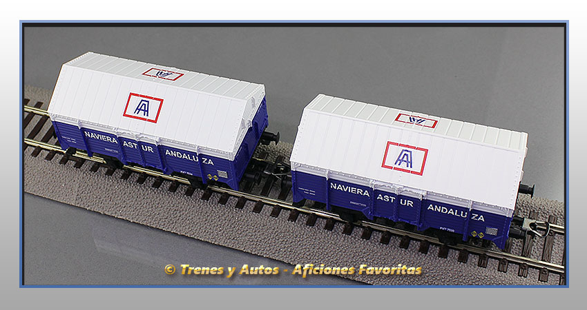 Set 2 vagones cubiertos PX "Naviera Astur Andaluza" - Renfe