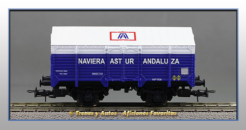 Vagón cubierto PX "Naviera Astur Andaluza"  7530 - Renfe