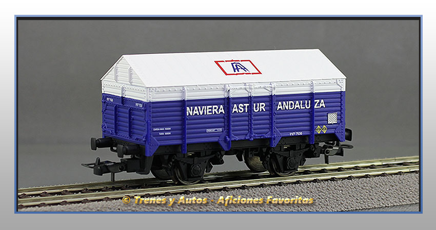 Vagón cubierto PX "Naviera Astur Andaluza"  7530 - Renfe