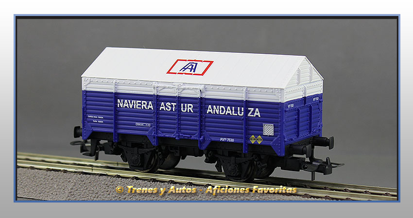 Vagón cubierto PX "Naviera Astur Andaluza"  7530 - Renfe