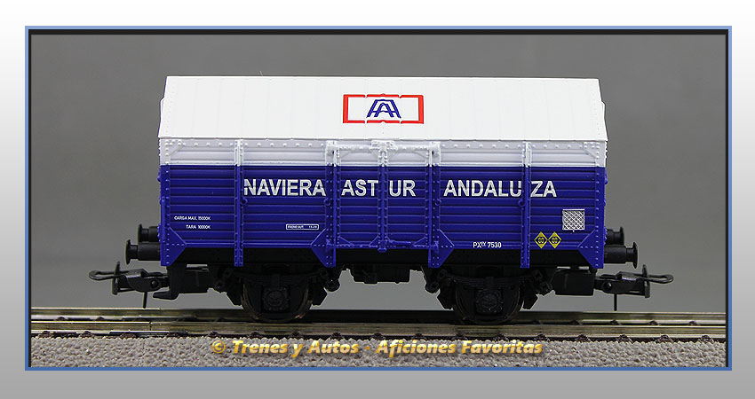 Vagón cubierto PX "Naviera Astur Andaluza"  7530 - Renfe